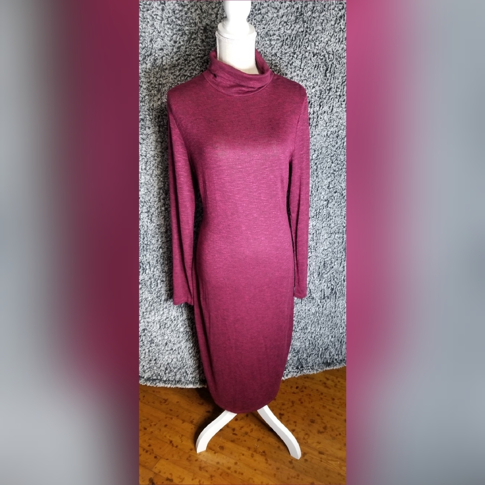 Project Runway Red Turtle Neck Long Sleeve Dress Size Large
